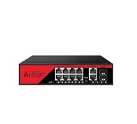 10-Port POE Switch Gigabit Network Switch POE VLAN with SFP 10/100/1000Mbps (Color : 8 POE 2 SFP Red)