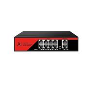 10-Port POE Switch Gigabit Network Switch POE VLAN with SFP 10/100/1000Mbps (Color : 8 POE Red)