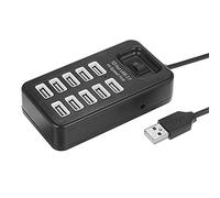 10 Port USB 2 0 Hi-speed Hub with 480Mbps Transmission Speed for Fast Transfer of Large Files One-key Control Simultaneous Use