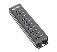 10-Port USB 3.2 Gen 1 Mountable Charging and SuperSpeed Data Hub with 5V/2A Power Adapter and USB Type-A to Type-B Cable Up to 900mA per Port Charging Function Wall and Surface Mounting