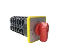 10 Position LW5-16/6 Rotary Cam Switch 6 Pole 16A Amp Square Plate Changeover Knob Selector