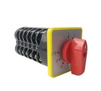 10 Position LW5-16/6 Rotary Cam Switch 6 Pole 16A Amp Square Plate Changeover Knob Selector Silver Contact
