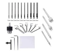 10 Punch Tool Set, Leather Craft Tools, 4 Pieces, 1/2/4/6 Prong Leather Sewing Leather Craft Tools Kit, Diamond Lacing, Stitching Chisel Set (4 mm), 6 Pieces/Set DIY Leather Carft V Shape Punch