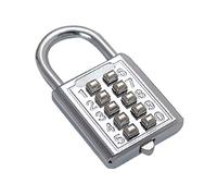 10 Push Button Combination Padlock, White Anti-Theft Security Password Lock with 5 Digit Preset Code Keyless for Gym Locker Drawer Luggage Cabinet