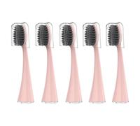 10 Replacement Brush Heads for Burst Pro Electric toothbrushes, Soft Charcoal bristles with dust caps(5pcs Pink)