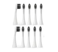 10 Replacement Brush Heads for Burst Pro Electric toothbrushes, Soft Charcoal bristles with dust caps(10pcs White)
