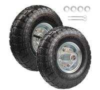 10" Replacement Tire and Wheel 4.10/3.50-4",10 inch Pneumatic Utility Tires for Gorilla Cart, Dolly, Hand Truck, Lawnmower, Garden Wagon with 5/8” Axle Bore Hole - Double Sealed Bearings (2 pack)
