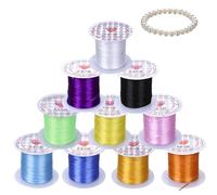 10-roll elastic cord set, 0.6mm elastic cord, specially designed for crafting bracelets, beadwork, Chinese knots, necklaces, wind chimes, and jewellery DIY projects.