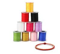 10 Rolls 0.8mm Nylon Beading Thread Cord, Colored Set Satin Cord Chinese Knotting Cord Macrame Beading String Silky Nylon Thread Bracelet String for DIY Necklace Bracelet Craft Jewellery Making