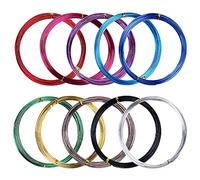 10 Rolls 50 Meters Multi-Coloured Aluminum Craft Wire, for Crafting DIY Metal Craft Art Wire, Craft Bicycle Motorcycle Modeling Weaving Bonsai Modeling Aluminum Wire (15 Gauge)