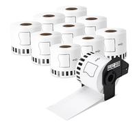 10 Rolls DK-22205 QL-700 QL-800 QL-810W QL-820NWB QL-1100 Continuous Paper Label 62mm Replacement for Brother DK22205 Label Roll 62mm x 30.48m Black on White Using for Brother QL Label Printers