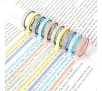 10 Rolls Highlighter Tape, 0.24inch X 16.4ft Removable Neon Fluorescent Strips Transparent Writable Removable Fluorescent Neon Tapes for Marking Books Reading Students Teachers