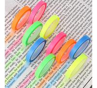 10 Rolls Highlighter Tape, 0.24inch X 16.4ft Removable Neon Fluorescent Strips Transparent Writable Removable Fluorescent Neon Tapes for Students Teachers Marking Books Reading