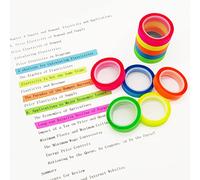 10 Rolls Highlighter Tape,Transparent Marking Sticker Fluorescent Colored Sticky Notes Tape Index Stickers Label Sticker Tape Removable Tags for Students Teachers Reading Taking Notes (8mm x 5m)