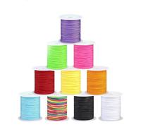 10 Rolls Nylon String for Bracelets, 0.8mm Chinese Knotting Cord, Multicolor Nylon Beading Cord Suitable for Jewelry Making, Braided Bracelets and Crafts (10Pcs)