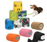 10 Rolls Pet Vet Wrap Cohesive Bandages for Pets, Elastic Bandage Wrap Tape for Wrist Ankle Sprains & Swelling, Self Adhesive Bandage for Dogs Cat 6 Rolls 5cm x 4.5m | 4 Rolls 7.5cm x 4.5m