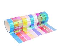 10 Rolls Rainbow Colored Masking Tape Craft Multi Colored Masking Tape for Boy Girl DIY Project, Coding and Arts Decoration