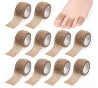 10 Rolls Toe Protectors Bandage 1 inch Cohesive Bandage Wrap Runners Big Toe Caps Covers Bandages Self Adhesive Bandages Wraps for Thumb Finger Wrist Ankle Wraps (Skin Color)