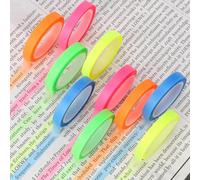10 Rolls Transparent Highlighter Strips, 0.24inch X 16.4ft Removable Neon Fluorescent Transparent Sticky Notes, Colorful Index Tabs, Book Annotation Kit for Revision Supplies Study Essentials