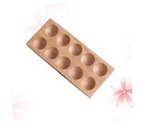 10 round Slot Rubber Wood Egg Tray for Refrigerator Storage | Green Finish, Home Storage Format, Egg Collision Protection, Holds Standard-size Chicken Eggs, Prevents Breakage