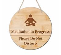 10" Round Wooden Sign, Meditation In Progress, Please Do Not Disturb, Door, Wall Hanging Decor Sign, Yoga, Fitness Room Wall Art Rustic Vintage Decoration - A02