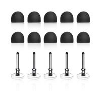 10 Rubber Tips+5 Transparent Disc Trips,High Precision and High Sensitivity Stylus Replacement Tibs,Black and Silver