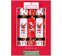 10 Santa Christmas Crackers Luxury Red White Gold Xmas Tree Party Celebration