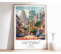 10 Sao Paulo Print Sao Paulo Travel Poster Brazil Travel Print Tropical Decor Brazil Wall Art L Poster A5 - Wall Art Home Decor Movie Poster Canvas Film Cinema Retro Vintage Cult Classic Nostargic Sa