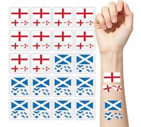 10 Scottish flags, 10 English flags, World Memorial Day decoration themes and temporary tattoo transfer stickers, St. George's flag world, suitable for team supporters, families, teams, football fans