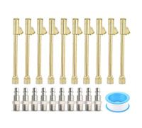 10 Set 1/4in FNPT Dual Head Air Chuck 2 Way Connect Tire Inflate Chuck with Plug for Trucks Cycles Motorcycles Cars