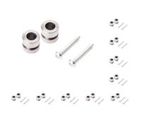10 set 1 Pair Guitar Non-slip Strap Lock Buttons Marvel Buckle Base Silver