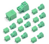 10 Set 2 Pin 2.54 mm 0.1" Pitch PCB Screw Terminal Block Connector with Straight Pins for 28-16AWG, Pluggable Quick Connector-Phoenix Type Connector