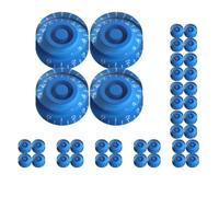 10 set Blue Control Knobs Acrylic Volume Tone Knobs with White Words for LP Guitar