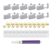 10 Set Ear Piercing Gun Kit, Pain-less Stainless Ear Piercing Gun with 10 Medical Grade Studs Earrings Silver/Gold & Wipes and Markers, DIY Disposable Ear Piercing Home Use for Teens Women Men (Gold)