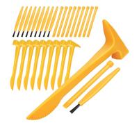 10 Set Excavation Tool Kit: Dino Fossils Dig Kit for Kids, Bulk Archaeology Dig Tools with Mini Hammer Chisel and Brush for Fossil Gem Digging, Science Toy