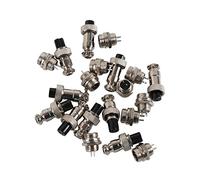 10 Set GX12 2Pin Aviation Connector Plug 12mm Panel Mount Connector, Aviation Plug Male Female Metal Socket Connector