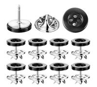 10 Set No Sewing Shirt Buttons,Detachable Decorative Button,4-Hole Cover up Buttons,Mini No Sew Black Button,Shirt Brooch Buttone,Reusable Replacement Buttone for Shirts Hats Pants Tighten Clothes