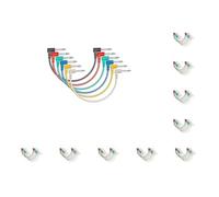 10 set of 6 Pieces Effect Pedal Cable Shielding Bass Cords Instrument Audio Wire Line Replacement Repair Connector Accessory 30 cm