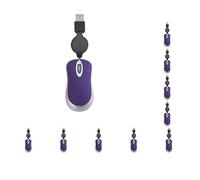 10 set of Computer Mouse Wired Optical Cute Telescopic Retractable USB Cable Ergonomic Design Adjustable Gaming Mice Office Kids Purple