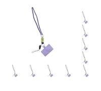 10 set of Mobile Phone Lanyard with Hook Adjustable Detachable Portable Neck Hanging Rope Microfiber Straps Camping Purple Short
