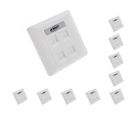 10 set of Quad Data Wall Outlet Face Plate 4 Port RJ45/RJ11 Ethernet Network Socket