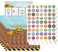 10 Set Potty Training Chart Construction Theme Reward Stickers 8.5x11 inch Toilet Potty Training Reward System Chart Fun Potty Incentive Construction Potty Charts
