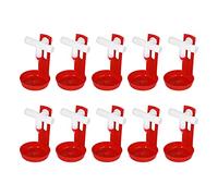 10 Set Poultry Drinking Cup,Chicken Water Feeder Automatic Poultry Drinking Cups With White Tee Fitting for Chicken Duck Turkey Pigeon Goose Bird