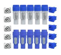 10 Set Powercon Connector IN and Out, Powercon Type A Audio Speaker Plug Kit Nac3Fca+Nac3Mpa-1 Chassis Plug Adapter Male Female Head Connectors for Stage Light LED Screen Audio Equipment