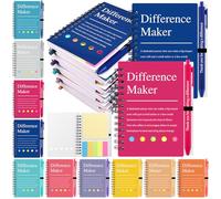 10 Set Thank You Pens and Notebooks Appreciation Gifts Bulk Include 10 Inspirational Notebooks Small Pocket Journal 10 Motivational Pens Thank You Pen for Staff for Coworker Women Men (Rainbow Colors)