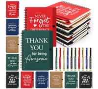 10 Set Thank You Pens and Notebooks Appreciation Gifts Bulk Include 10 Inspirational Notebooks Small Pocket Journal 10 Motivational Pens Thank You Pen for Staff for Coworker Women Men (Multicolor)