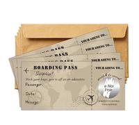 10 Set Travel Gift Card with Envelope 3.54 x 7.87 inch Surprise Scratch Vacation Destination Off Boarding Pass Trip Adventure Ticket Mystery Reveal Card Romantic Valentines Gift for Couple