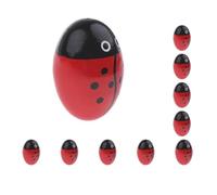 10 set Wood Hand Shaker Egg Intelligence Percussion Toy for Early Learning Red