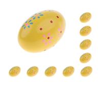 10 set Wood Hand Shaker Egg Intelligence Percussion Toy for Early Learning Yellow