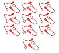 10 Sets 1/2" Hydraulic Quick Connect Dust Cap and Set, ISO5675 Compatible, Red Rubber Plastic, for Male and Female Hydraulic Hose Fittings